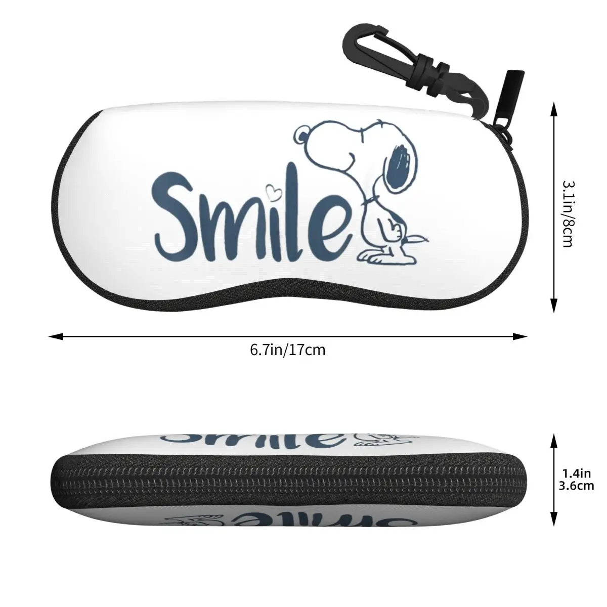 Peanuts Snoopy Smile Glasses Case Fashion Accessories Cute Cartoon Eyewear Storage Box Gift Eye Contacts Case