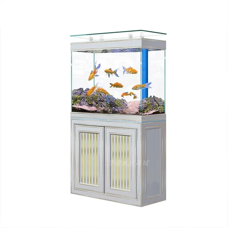 

Customized Large Light Luxury Bottom Filter Ultra-White Glass Aquarium Living Room Floor Partition Wall