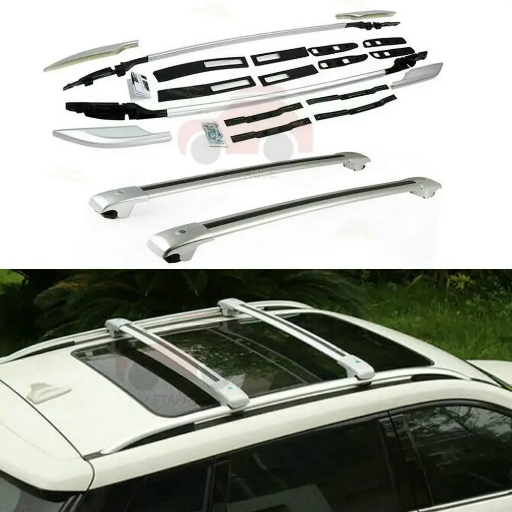 FTAPACCE 4PCS Roof Rail Racks +Cross Bars Luggage Carrier Set Fits for Nissan X-Trail Rogue 2014-2021 (All Silver B)