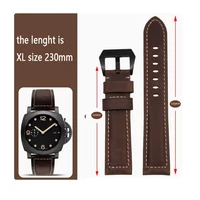 Correa de reloj de cuero XL de longitud extendida 140 + 90mm para correa de reloj Panerai DIESEL 20 22mm 24mm hecha a mano con correa de cuero Crazy Horse