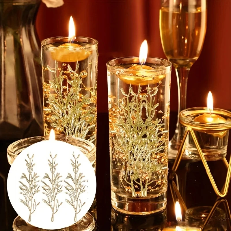 Simulated Golden Tree Branches Floating Candles Center Filling Wedding Banquet Decoration Plastic Flowers