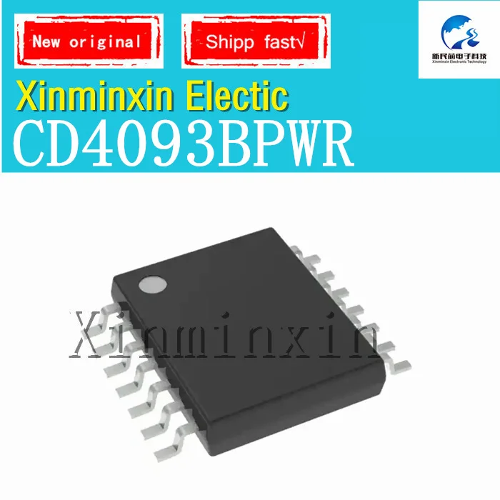 CD4093BPWR IC Chip, A fabricação é CM093B TSSOP-14, 100% original, Em estoque, 10pcs por lote, Novo