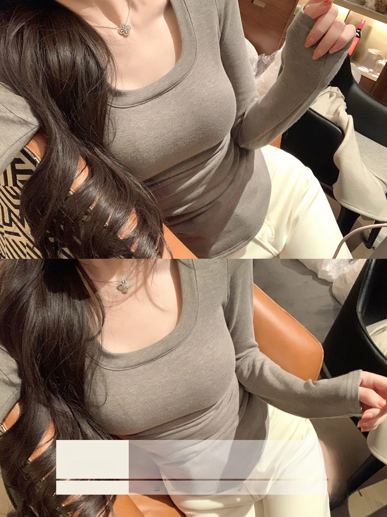 

NAYA CHAN Корейская модель U-Ne Long Sve Fce Утягивающий топ на подкладке с подкладкой на груди Универсальная футболка с завязкой на талии для женщин