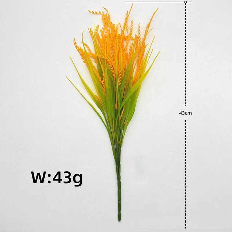 5PCS Artificial Grain Stalks (Rice & Wheat) - 7-Branch Faux Ears, Dancing Prop, Versatile Decor for Dining Table/Living Room image 3