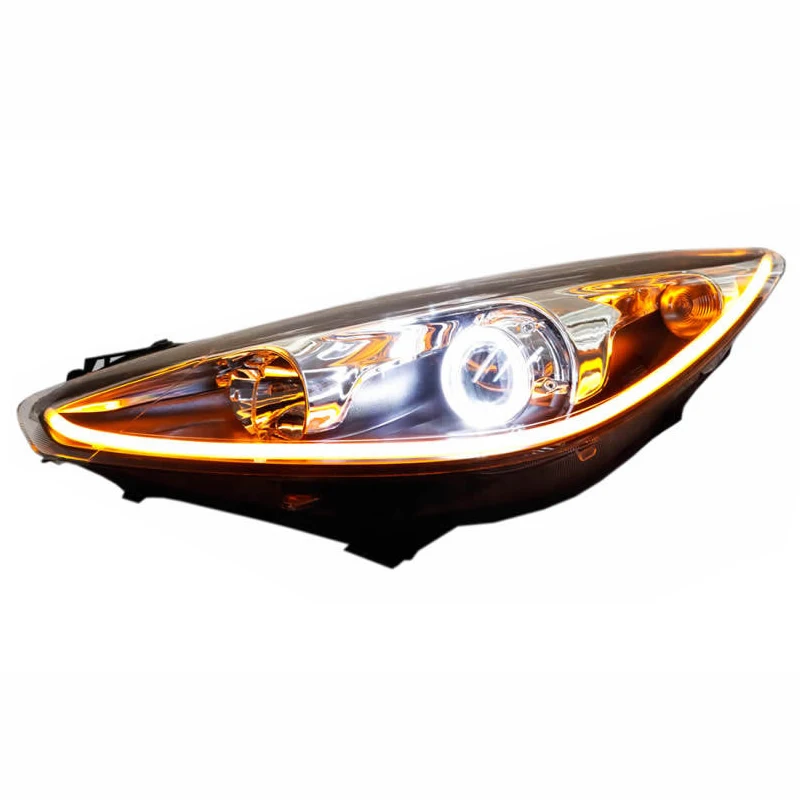 Customized Full LED Headlights For Peugeot 308 2008-2014 Bi-xenon Projector Lens Front Lamps With DRL view 2
