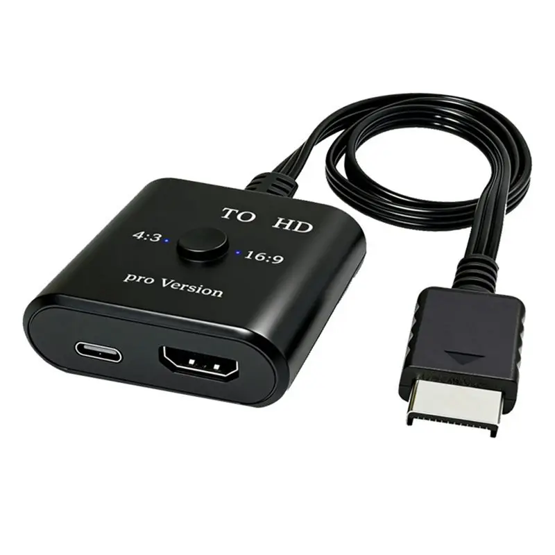 A97I-For HDTV für PC DVD-kompatibel 1080P PS2 zu Audio-Video-Konverter-Adapter unterstützt PS 1/2 Anzeigemodi