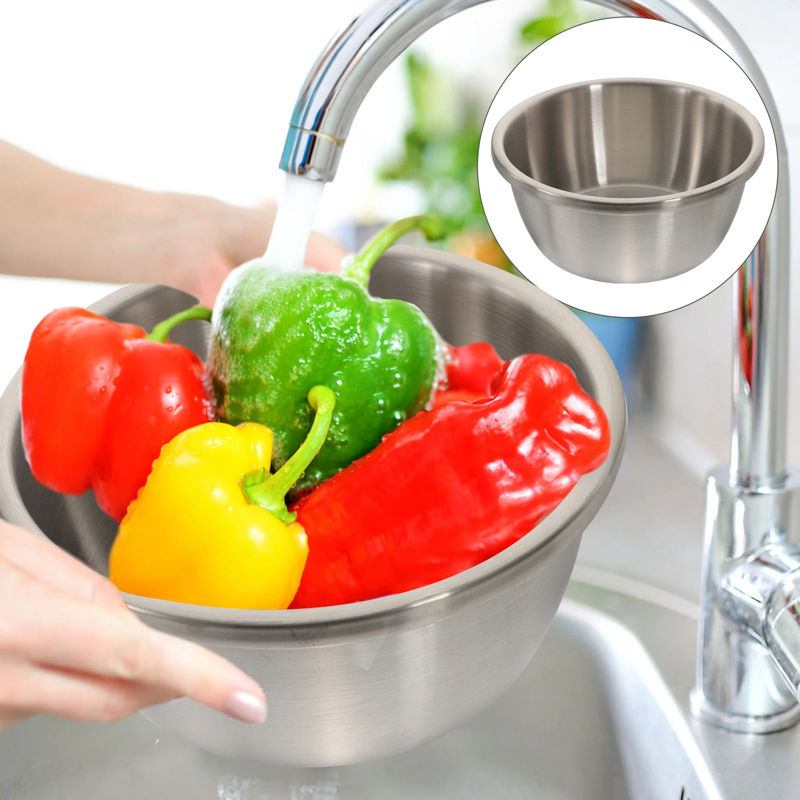 

Stainless Steel Vegetable Basin Vegatable Multifunction Metal Bowl Wash Washing