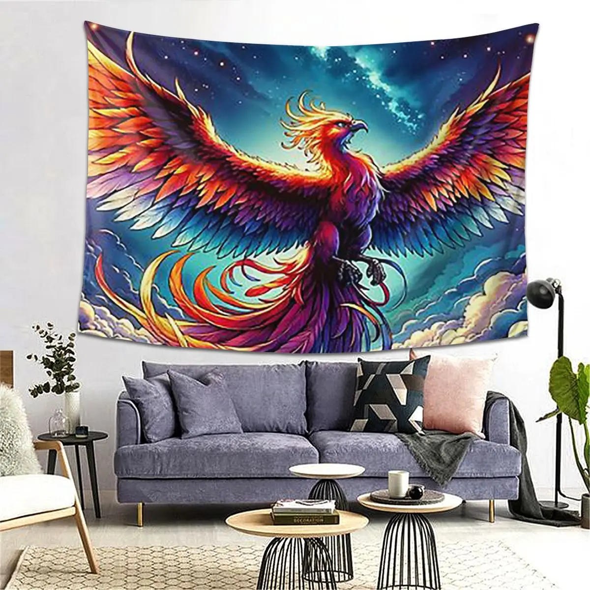 

Красочный гобелен Majestic Phoenix, украшение, художественные эстетические гобелены для гостиной, спальни, дома, настенная ткань, настенная подвеска