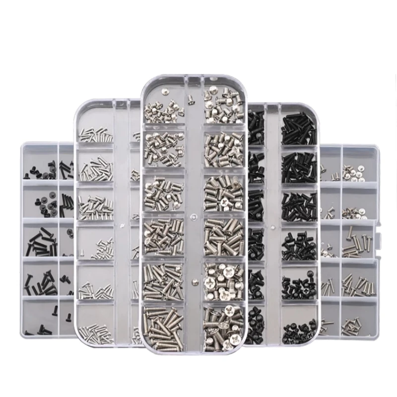 M1.2 M1.4 M1.6 M1.7 M2 M2.2 - M3 Laptop & Eyeglass DIY Screw Assortment Kit Small Screws Set for PC & Laptop SSD Hard Drive