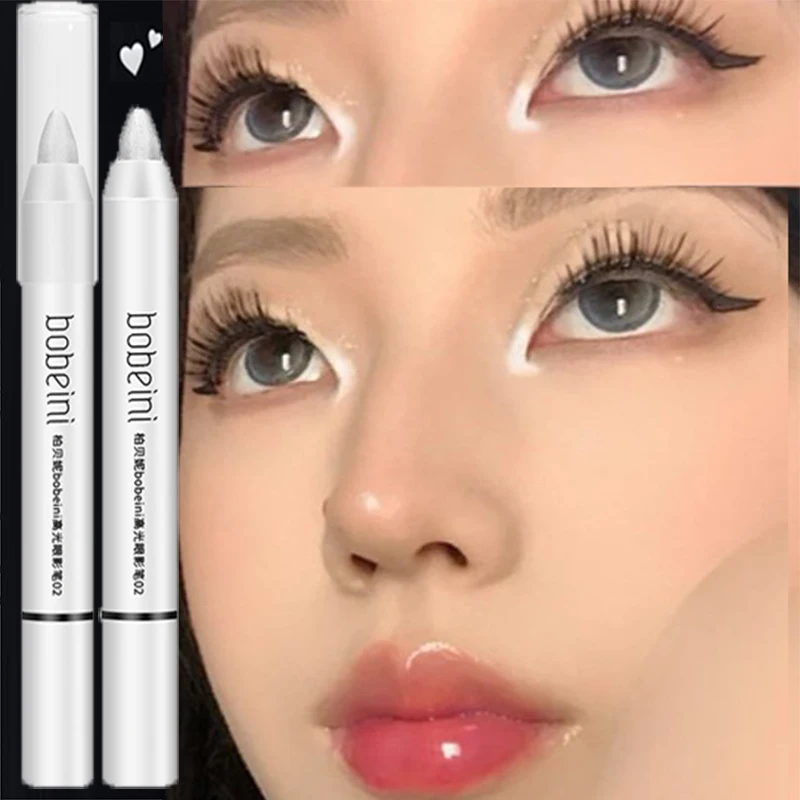 Pearlescent White Lying Silkworm Highlighter Pen Eyes Corner Brightening Highgloss Eyeliner Glitter Matte Eyeshadow Stick Makeup