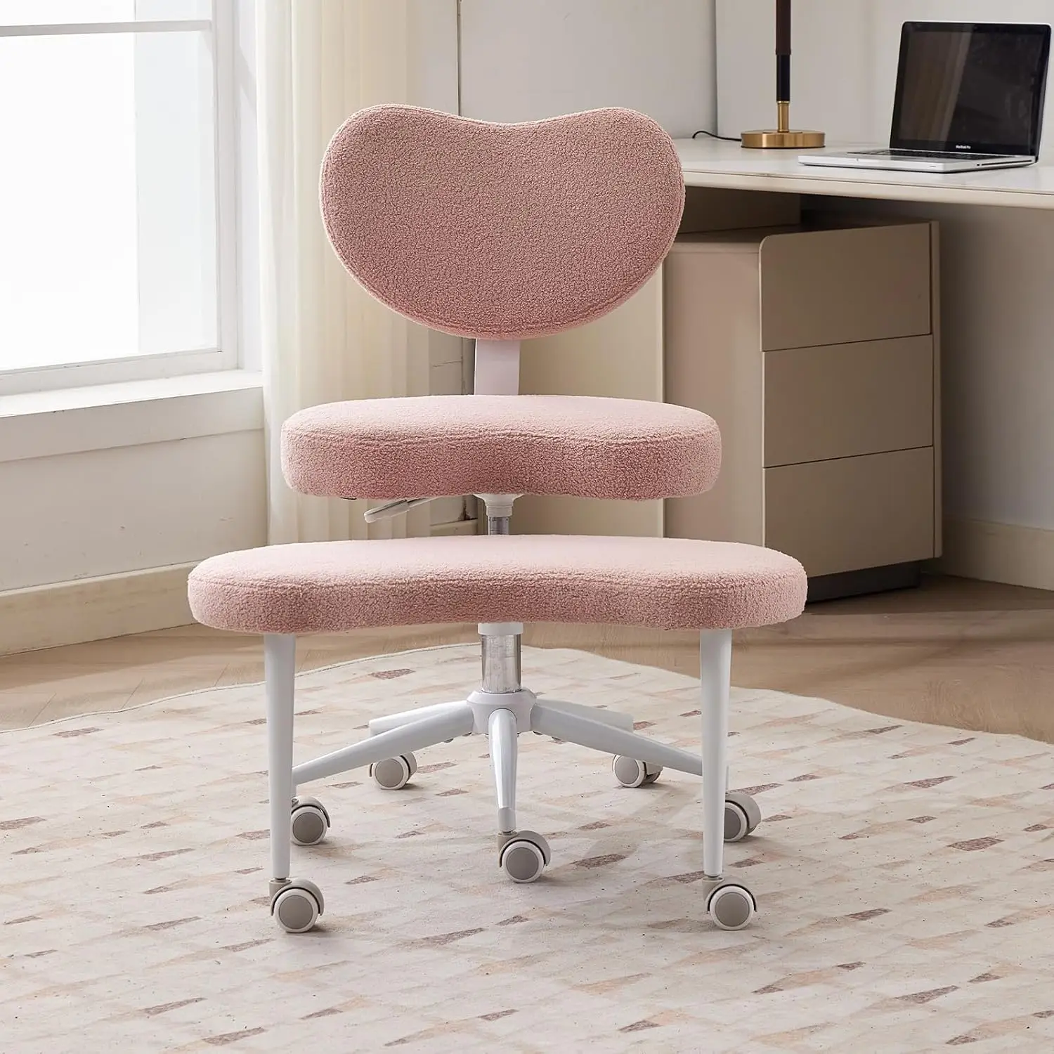 Cross Legged Office Chair With Wheels–360°Swivel Meditation Chair, Adjustable Height Yoga Office Chair For Adults,, Customized