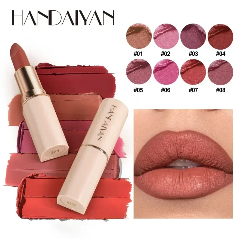 Deep Red Matte Lipstick 8 Colors Waterproof Non-stick Cup Lip Balm Makeup Dark Red Lipsticks Velvet Easy To Color Lips Cosmetics