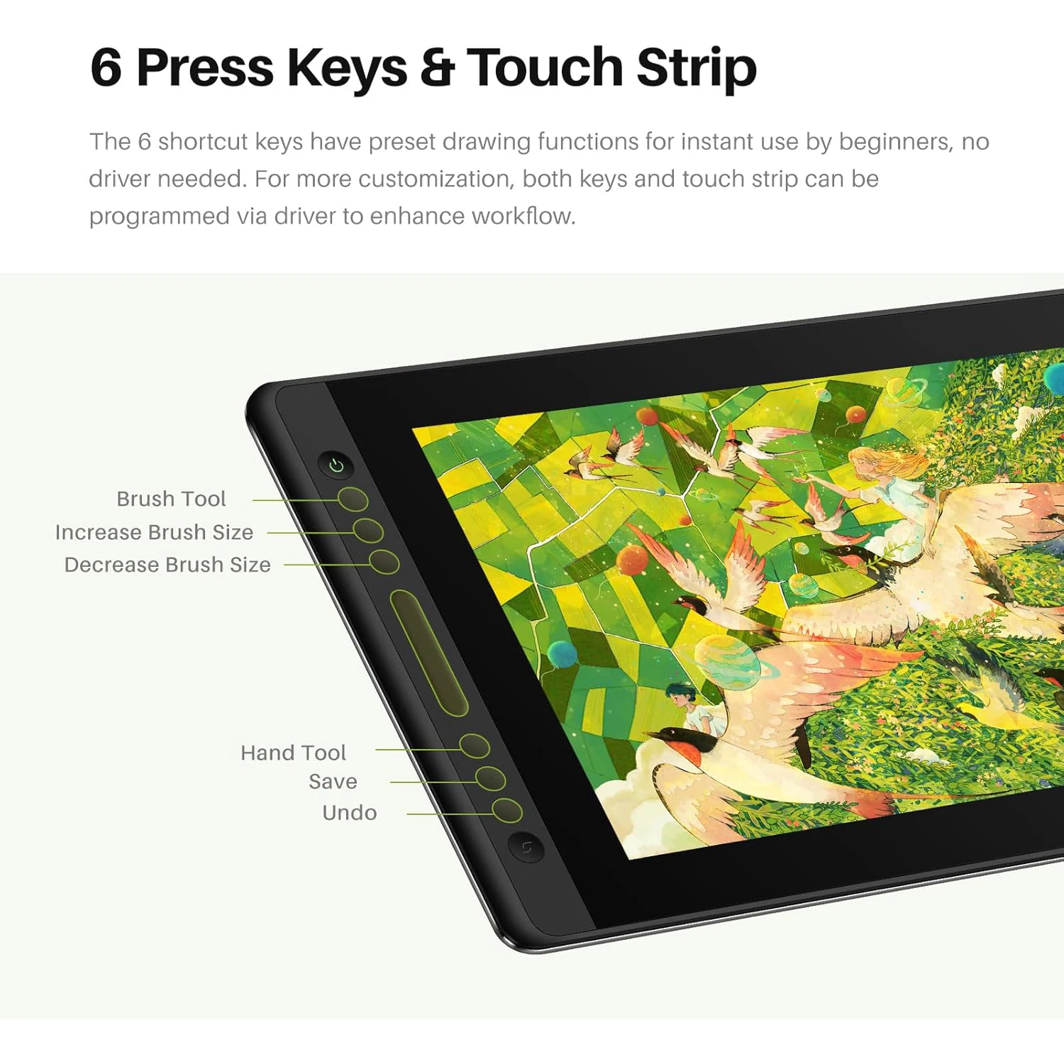 تابلت رسم الرسومات HUION Kamvas Pro 16 V2 مع شاشة 16K مستويات PenTech 4.0 قلم قماش زجاجي 2.0، 99% sRGB 99%Rec.70 لون #6