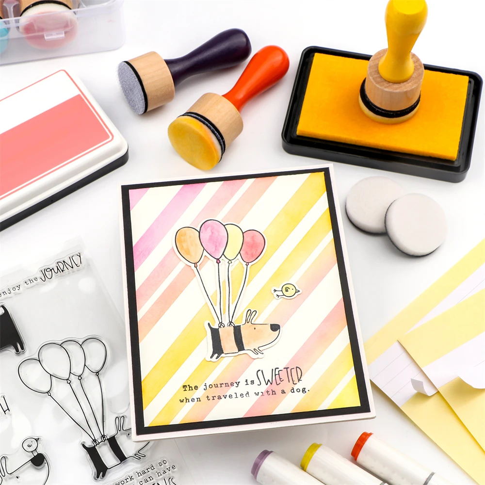 Ink Blending Tool with Foam Applicators 8pcs Ink Blending Tools 8pcs Foams 1pc Storage Box for DIY Scrapbook Stamping Craft