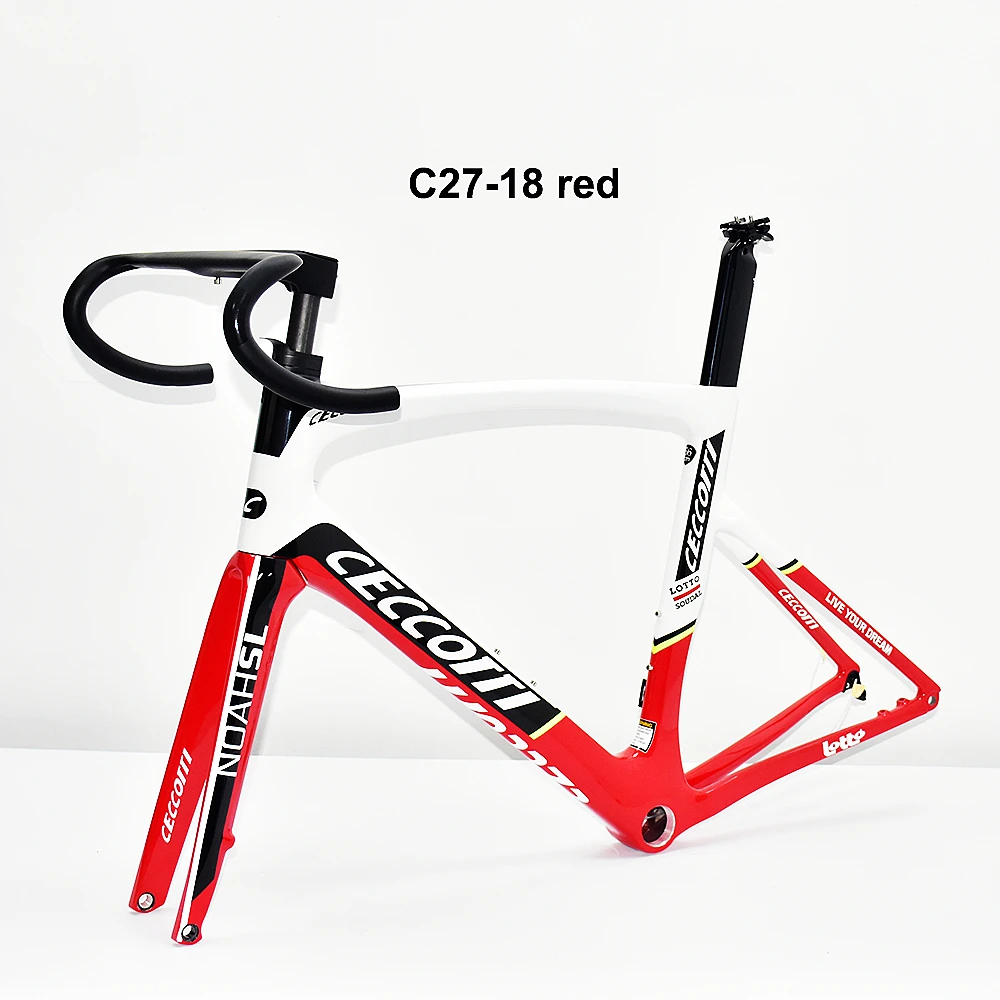 Road Bike Carbon Race Frame, T47 Bottom Bracket, Disc Brake, Bicycle Frameset, Full Hidden Cable Handlebar, 160mm