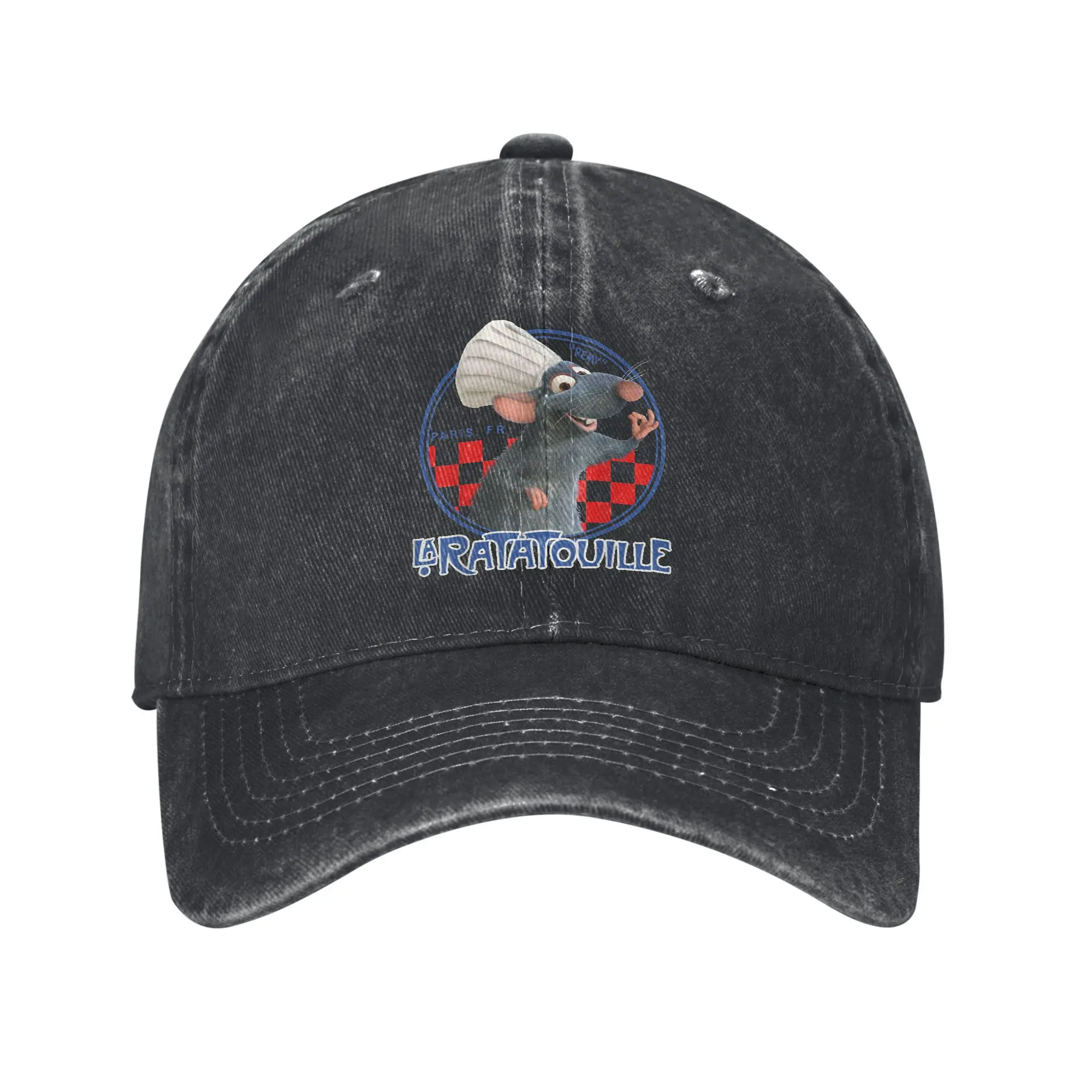 

Ratatouille Remy Chef Hat Портретные бейсболки Повседневная потертая джинсовая кепка от солнца для мужчин и женщин Уличная регулируемая шляпа