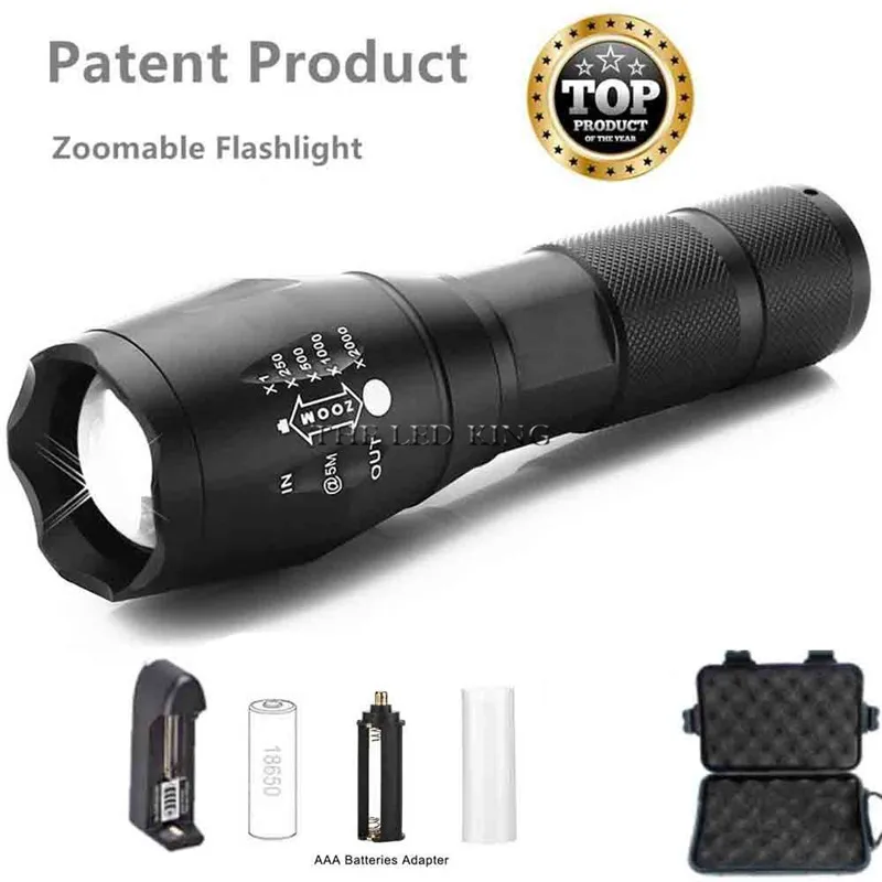 Most Powerful Led flashlight Ultra Bright linterna led torch T6/L2/V6 Zoomable Bicycle Light use AAA 18650 battery Waterproof