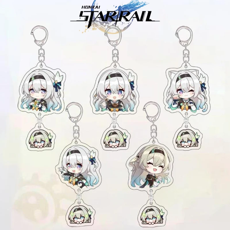 Game Honkai Star Rail Firefly Cosplay Keychain Kawaii Alloy Acrylic Keyring Key Chain Bag Pendant Accessories Prop