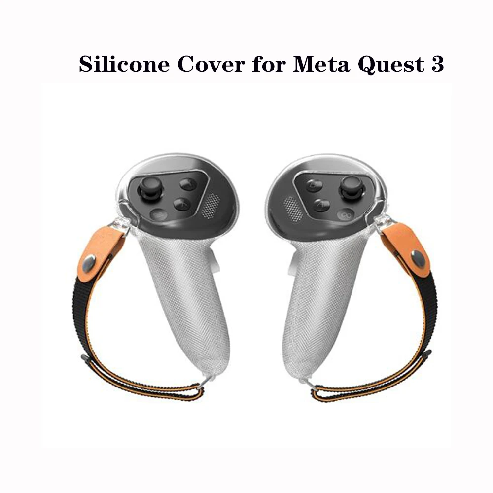 

For Oculus Quest 3 Silicone Protective Cover With Knuckle Strap Controller Grips Handle Protector VR Accessories