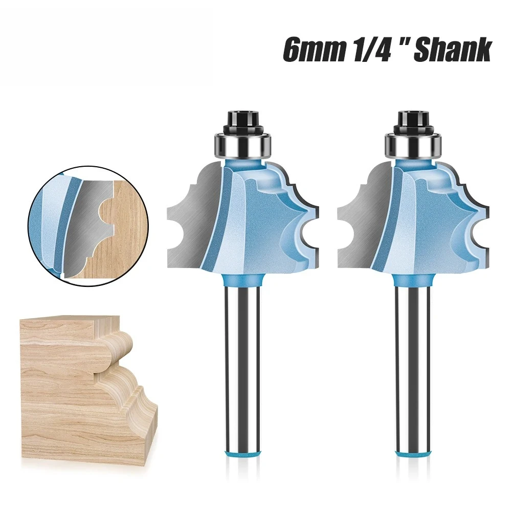 6mm 1/4in Shank Mitered Cabinet Door Molding Router Bits Carbide-Tipped Milling Cutters Line knife Door knife Woodworking Cutter