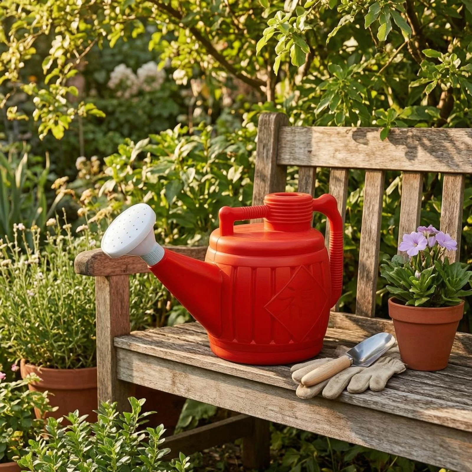 Plastic Watering Can Thickened PP Long Spout Watering Can Gardening Tool Wide Opening Garden Supply Sturdy