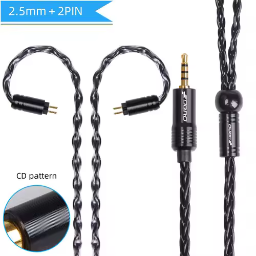 8core MMCX 2Pin 0.78mm A2DC Silver Plated Earphone Cable  3.5mm Balanced Headset Audio Jack Cable For SE315 SE425 LS50 LS70 E40 - Image 13