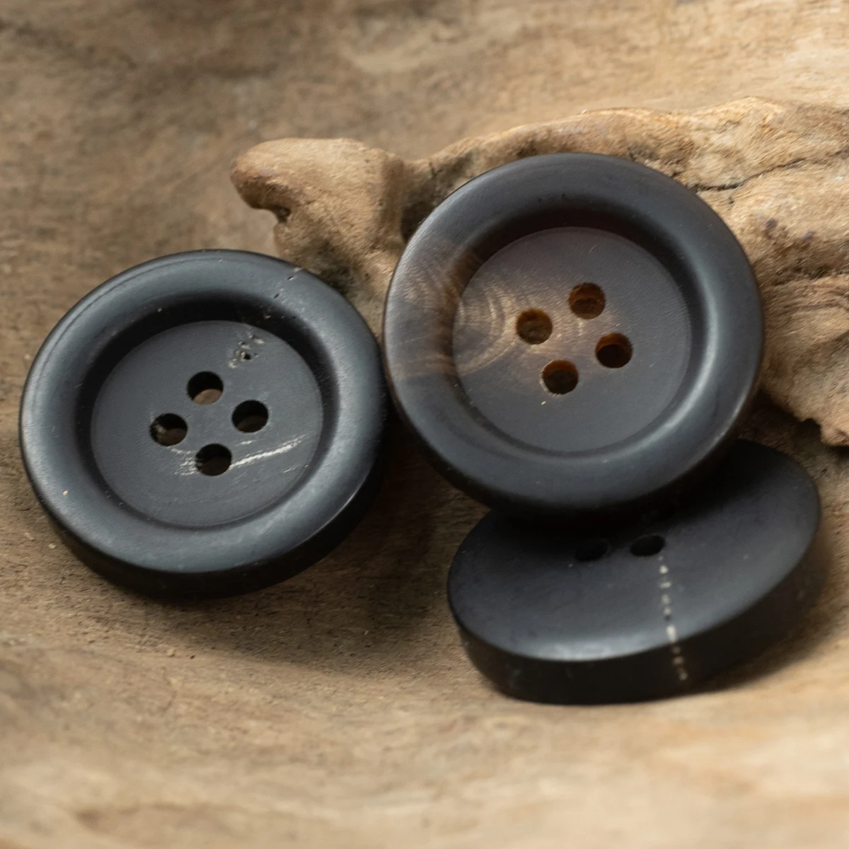 6pcs Thick Matte Horn Buttons For Winter Autumn Coat Leather  25mm 27.5mm Sewing Knitting Supplies Dark Brown Black Buttons Knit