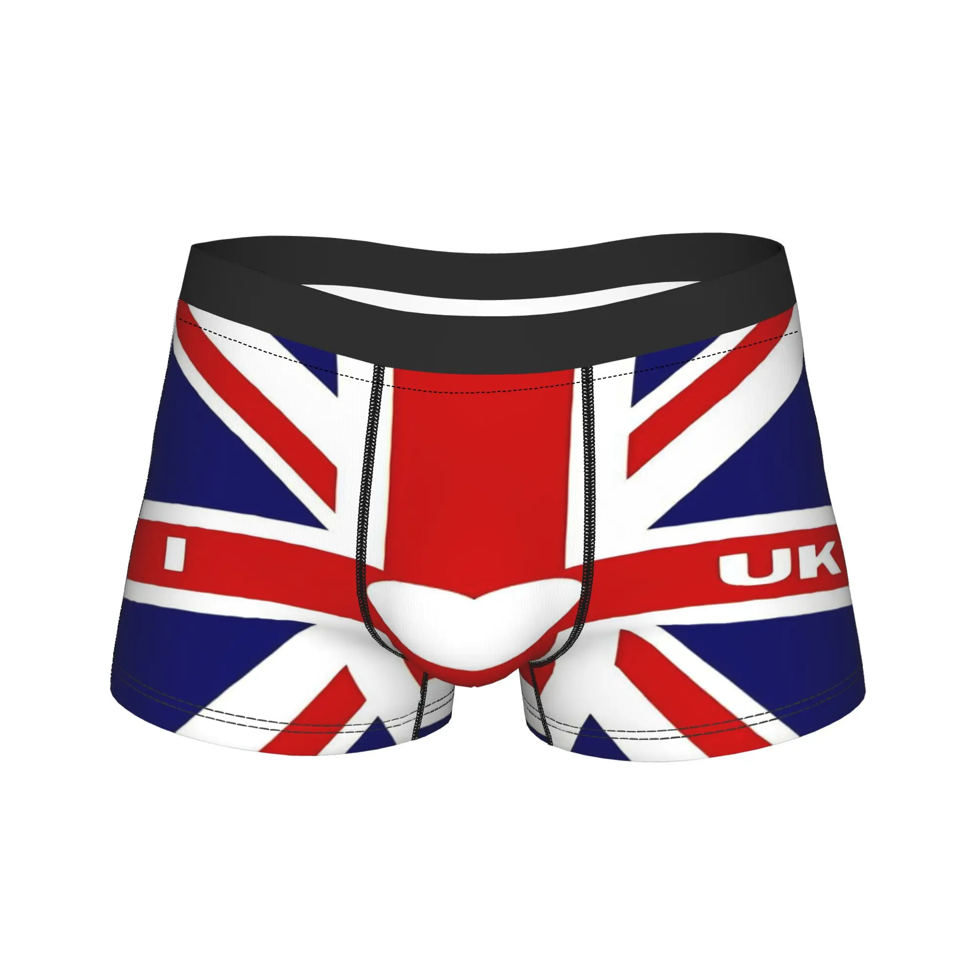 UK Flag Underwear I Love UK Men Shorts Briefs Funny Boxer Shorts Quality Custom DIY Oversize Underpants