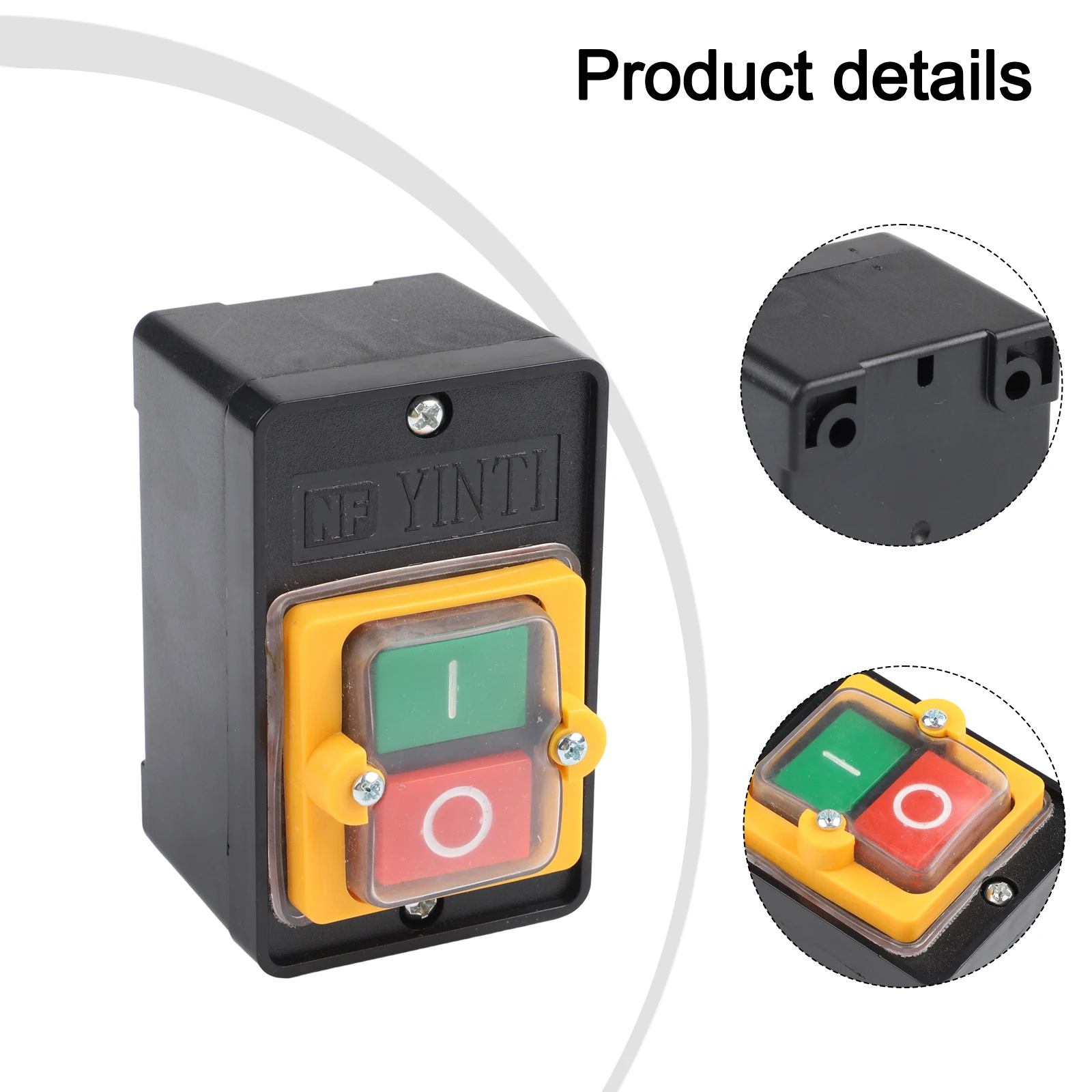 Waterproof Push Button Switch KAO5H Motor Start Stop  4.5mm Mounting Holes For Indoor Machinery Machine Drill Motor Accessories