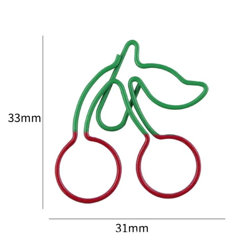 20pcs Cute Cherry Mini Binder Clips Multifunction Photos Tickets Memo Letter Paper Clip Student Bookmark Clamp Office Stationery