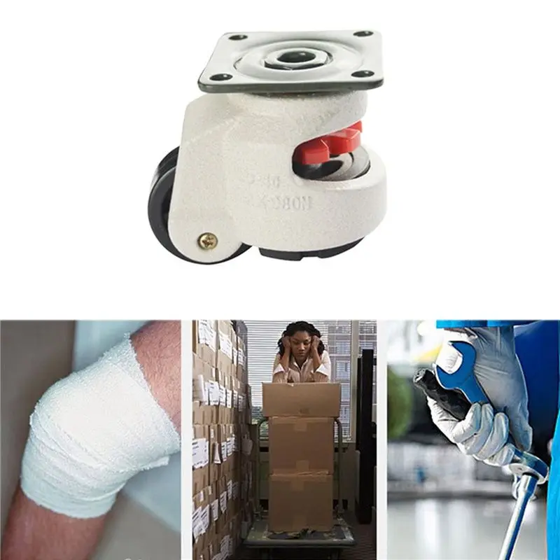 ABCA-3X Rubber Foot 40F Foot Level Adjustment Equipment Cart Caster 60Kg Load Capacity Furniture Leveling Foma Wheel