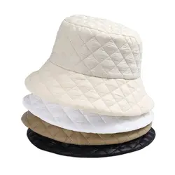 Autumn and Winter Bucket Hat Japanese Simple Solid Color Xiaoyan Tide Brand Down Warm Casual Versatile Basin Hat
