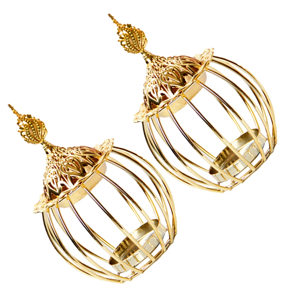 

2Pcs Metal Incense Burner Candlestick Deluxe Aromatic Decor Home Desktop Middle East Ornament Metal Incense Burner