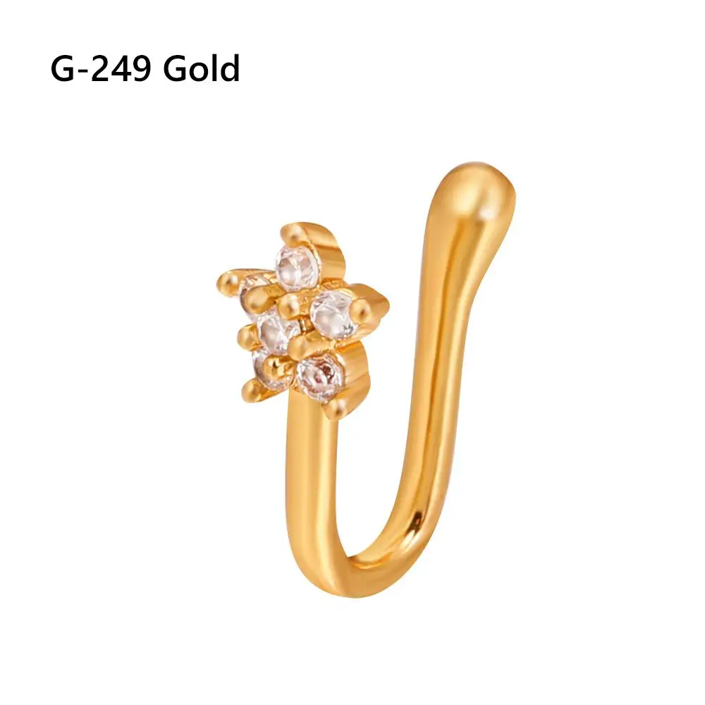 Fashion Fake Nose Cuff Crystal Nose Cuffs Nose Ring Cuffs Non-Piercing Clip-On Nose Ring African Nose Cuff