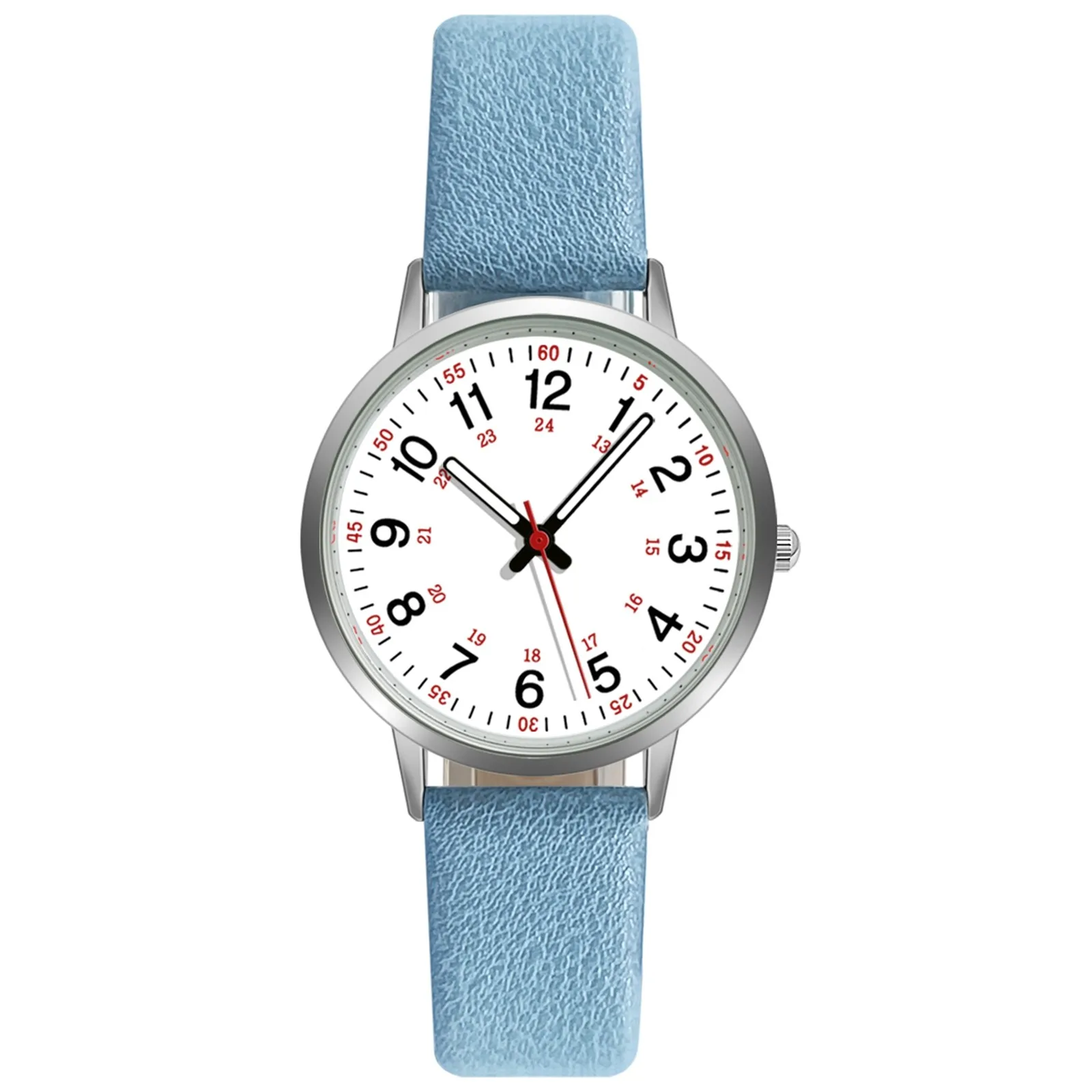 ساعة نسائية كوارتز بمينا ساعة رقمية ومؤشر توهج للنساء والفتيات