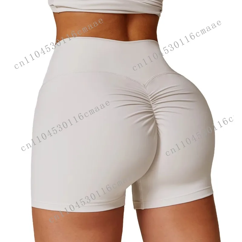 

Women's Brushed High Waist Quick Dry Breathable Sports Shorts Honey Butt Fitness Pants Hip Lift Tight Yoga Shorts