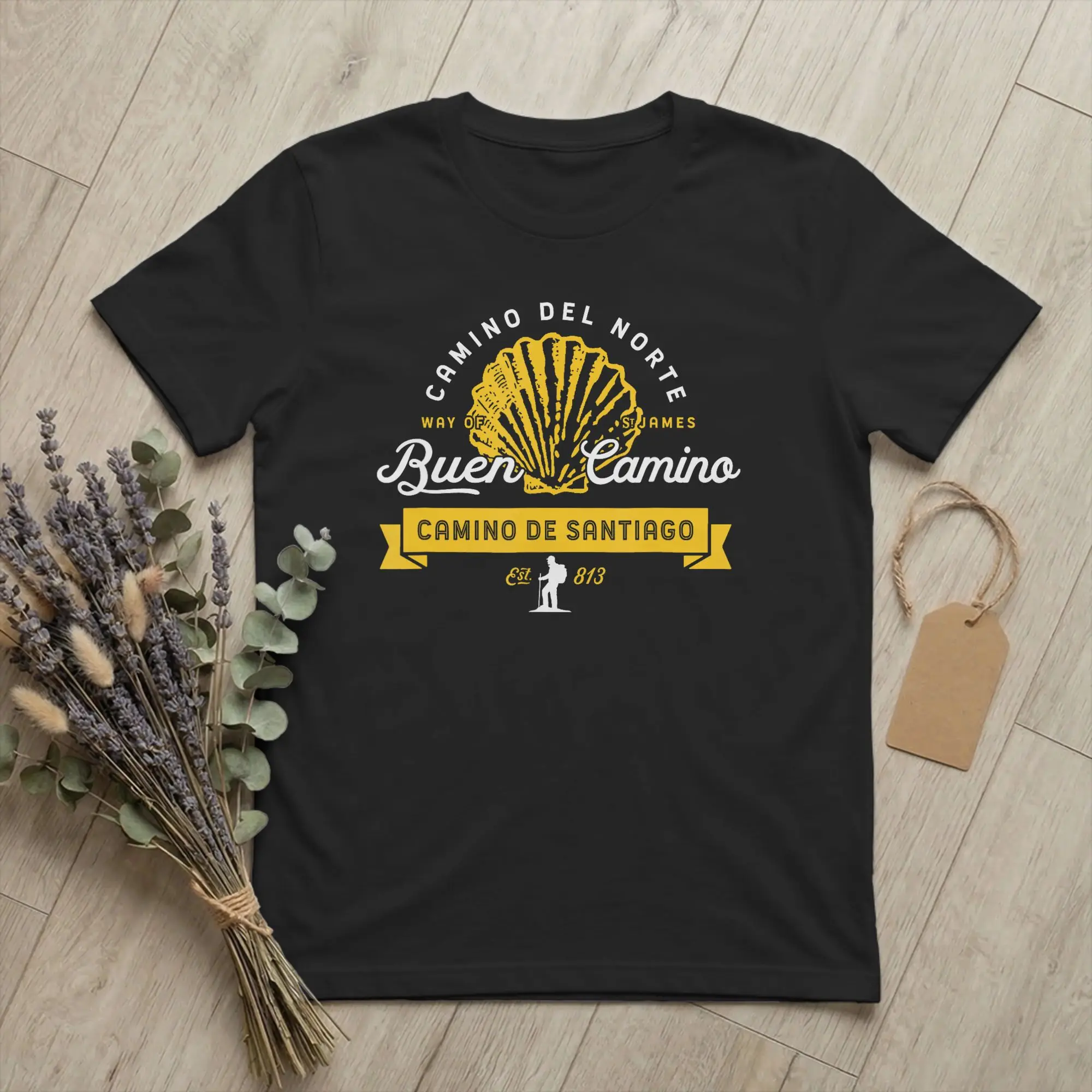 Men's Camino del Norte El Camino de Santiago T Shirt Cotton merchandise Casual Short Sleeve Round Neck Tee Shirt Adult T-Shirt