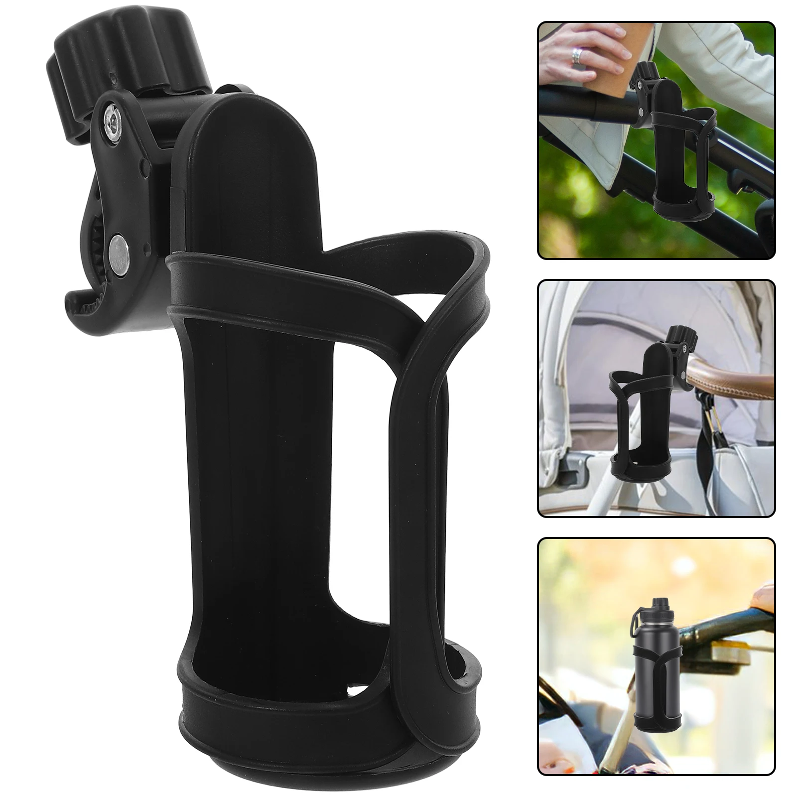 

Wheelchair Cup Holder Black Removal Water Bottle Stroller Bike Compatible Travel Accessories Plastic Rack