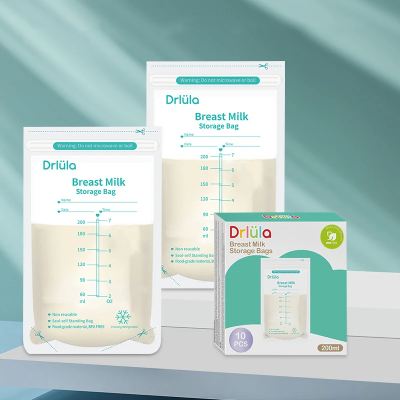 10PCS 200ML Disposable Breast Milk Storage Bag Baby Food Storage Feeding Milk freezer Bags BPA Free Safe