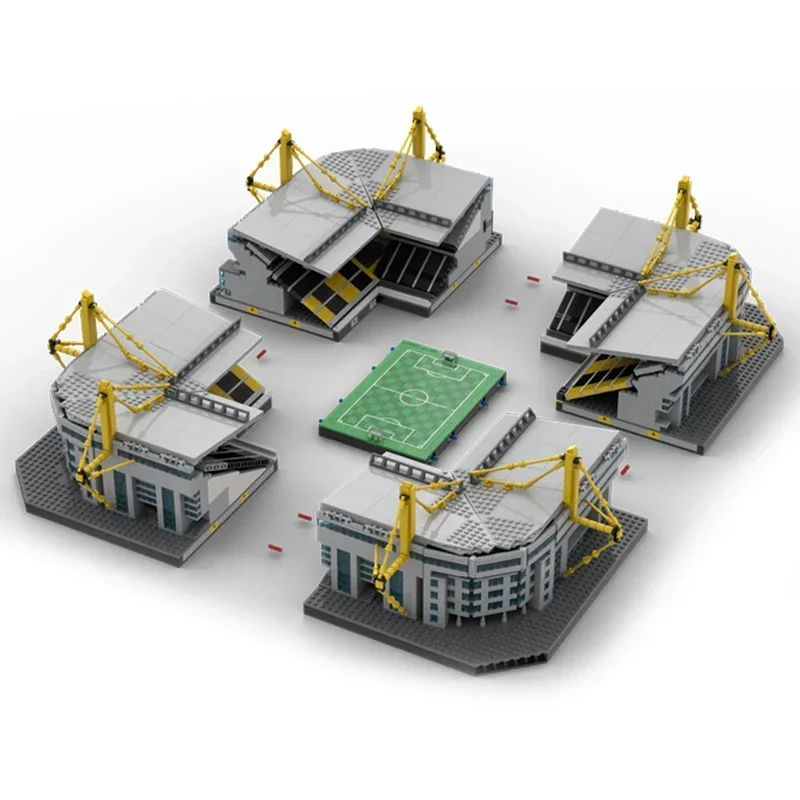 Football Field Model Moc Building Bricks Westfalen Stadium Technology Modular Blocks Gifts Christmas Toys DIY Sets Assembly