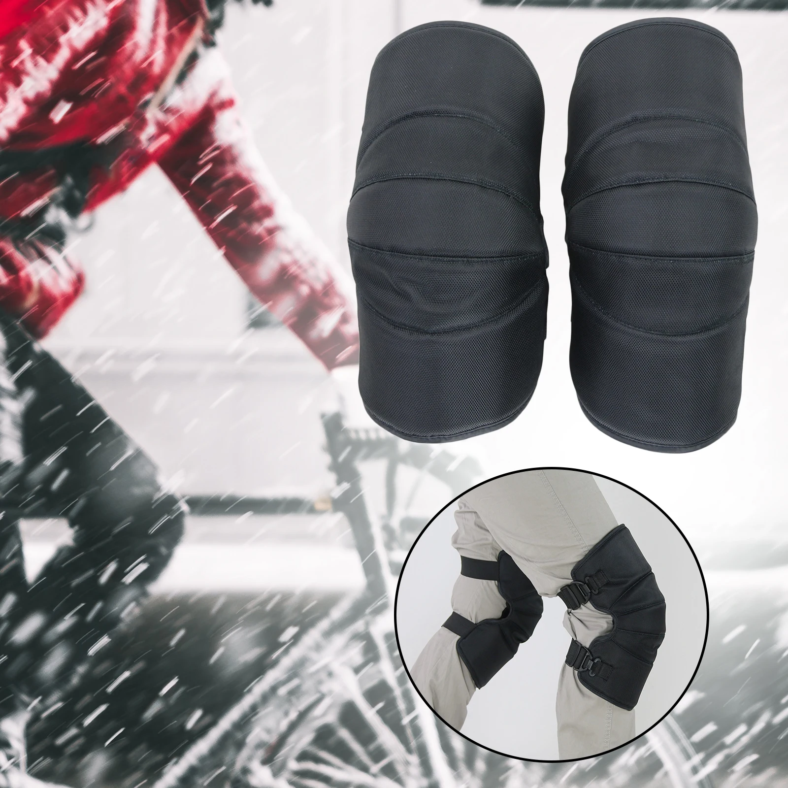 

Motorcycle Knee Pads Winter Elastic for Bike Outdoor Activities Skating Oxford Cloth Plush Winter Warm Windproof Women Man