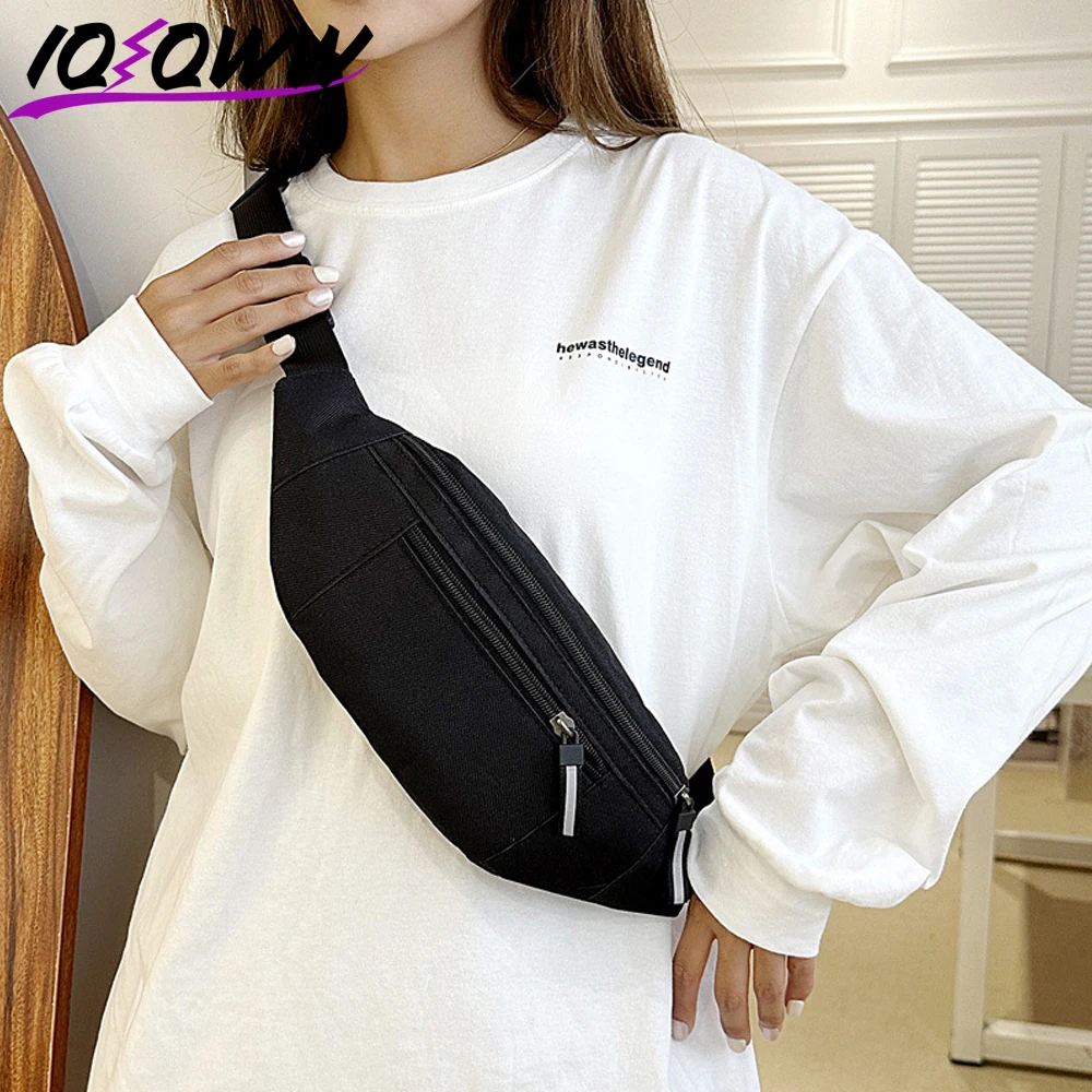 

Большая поясная сумка-кроссбоди (1 шт.) - 2 кармана на молнии, сумка для телефона на пояс без рук для занятий спортом, бега, путешествий, подходит для всех телефонов