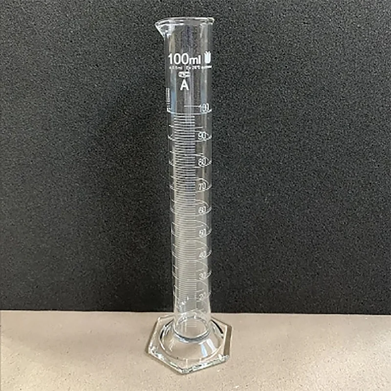 SYNTHWARE Hexagonal base measuring cylinder, Capacity 10mL-2000mL, With batch testing certificate, Borosilicate glass, F08