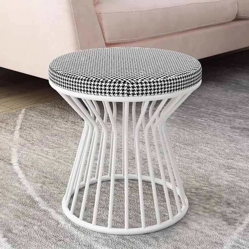 

Living Room Sofa Stool Coffee Table Stool Light Luxury Low Velvet Round Shoe Ottomans Household Dining Stools Dressing Ottomans