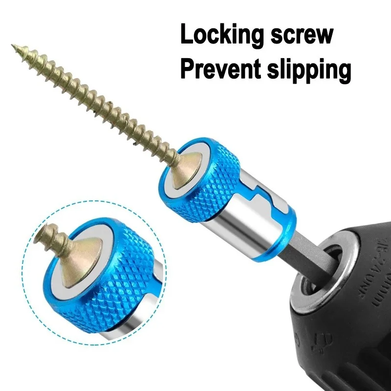 STONEGO 1/2/3PCS Magnetic Screw Ring Metal Magnetizer Screw, Removable for 1/4inch 6.35mm Hex Screwdriver and Power Bits