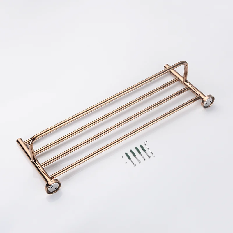 Rose Gold Stainless Steel Bathroom Hardware Accessories Brushed Gold Black Towel Rail Rack White Towel Bar Shelf Towel Holder