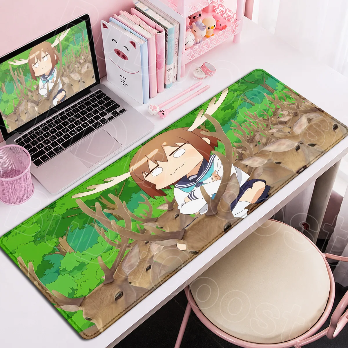 Anti-slip Natural Rubber Mouse Mat Large Gaming Laptop Keyboard Desktop Rug My Deer Friend Nokotan Funny Anime Washable Mousepad