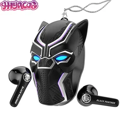 Anime Black Panther Cosplay Wireless Bluetooth Headset T'Challa Masks Dazzling RGB Lights Style Semi-in-ear Bluetooth Earphone