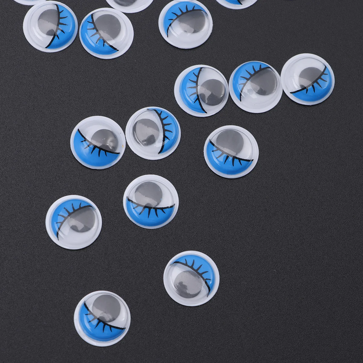 

100Pcs 8mm Eyelashes Wiggly Wobbly Googly Eyes for Toys DIY Craft Decor (Blue) diy eyes diy cartoon eyes