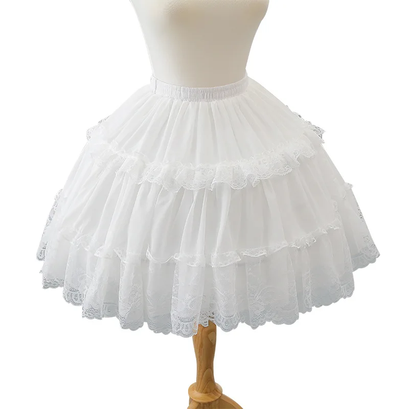 Laço de renda curto crinoline pettiskirt vestido de casamento formal vestido agitação crinoline diário maid traje apoio